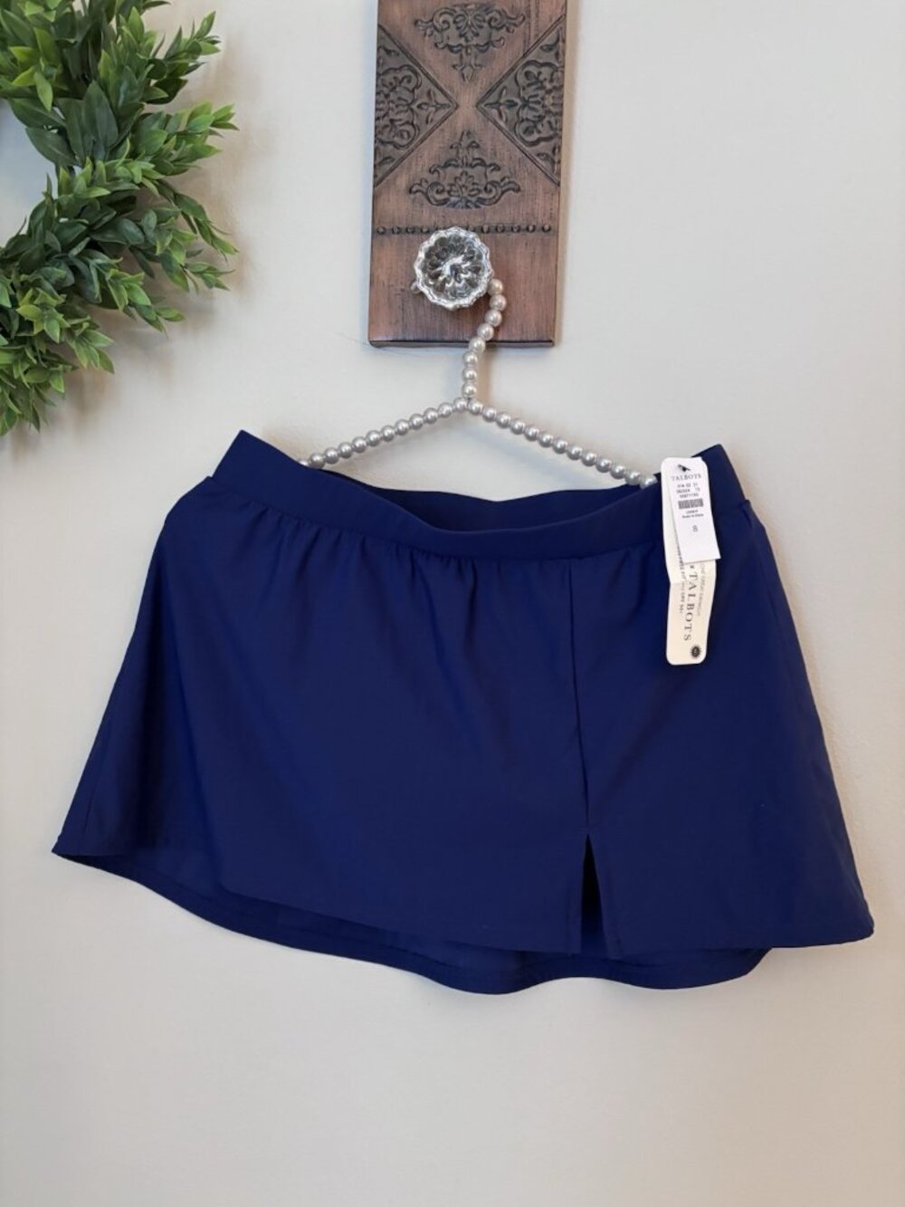 Talbots x Miraclesuit Womens Size 8 Blue Swim Skirt UPF50+